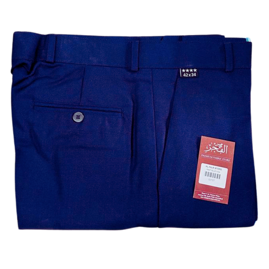 Navy Blue Flat Waist Pant