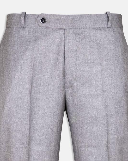 Silver Grey Flat Waist Pant