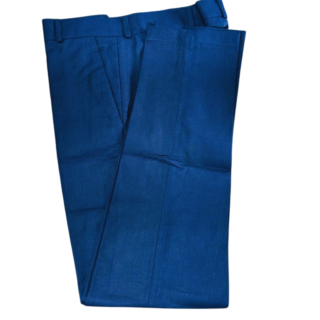 Navy Blue Flat Waist Pant