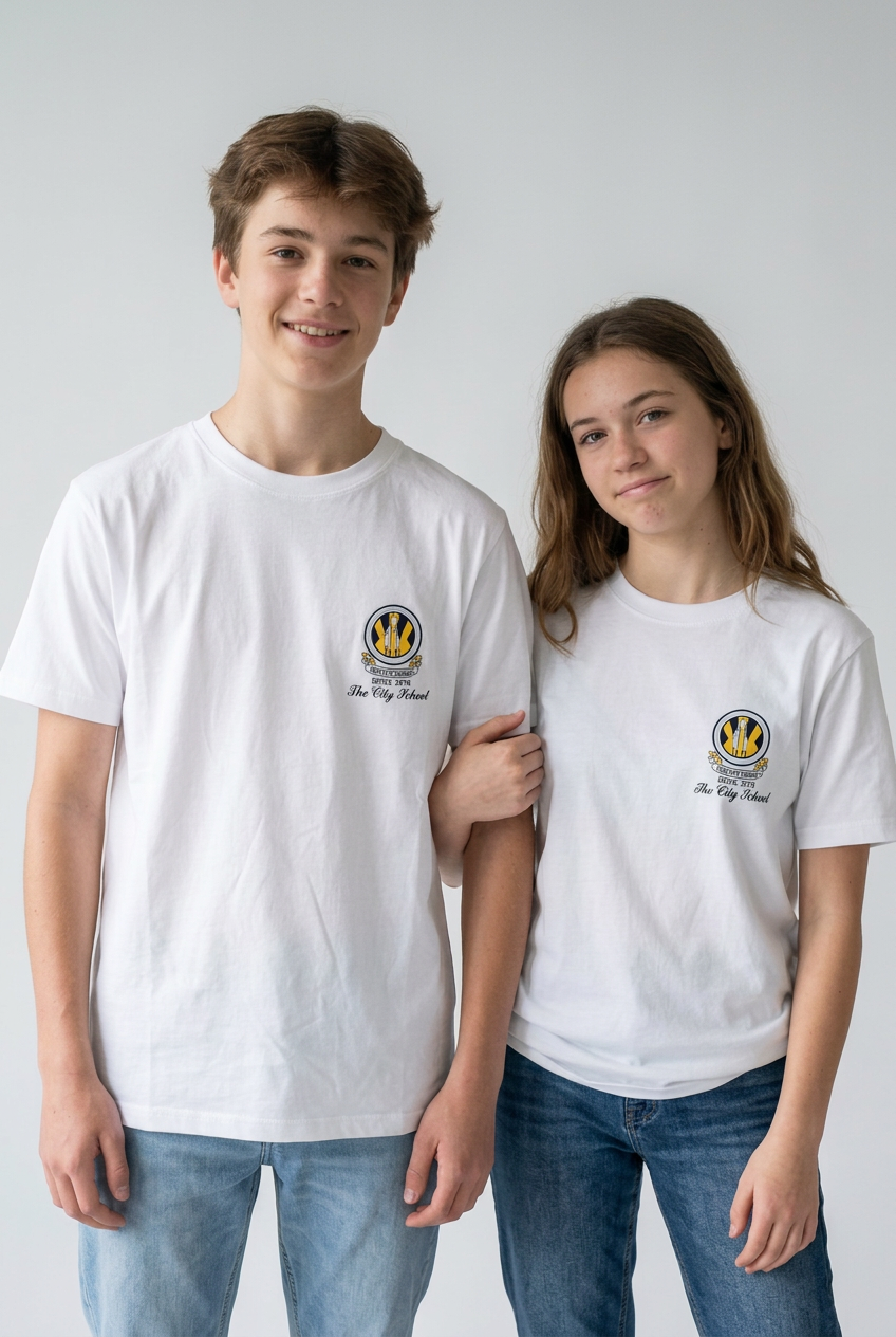 Unisex Shirt White Crew neck -A Level