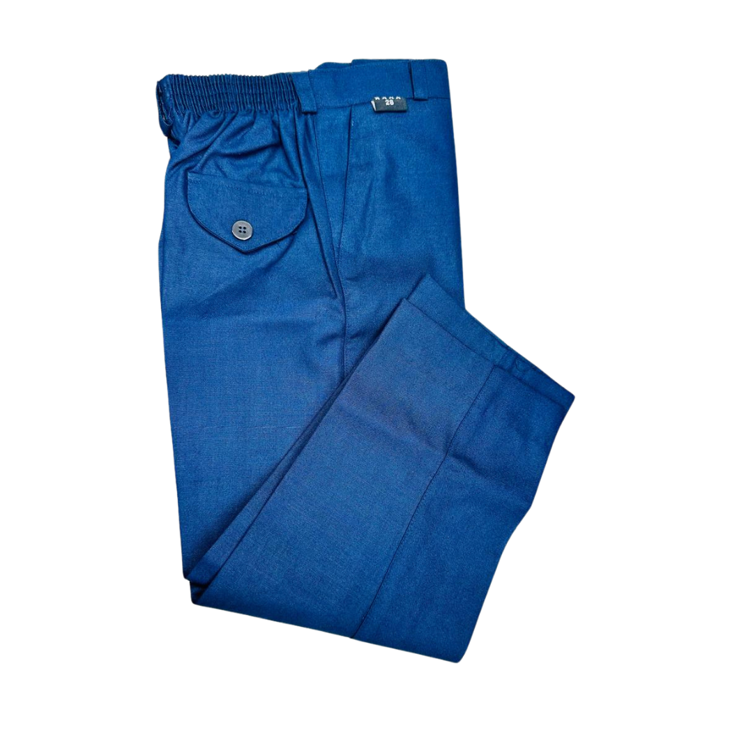 Navy Blue Elastic Waist Pant
