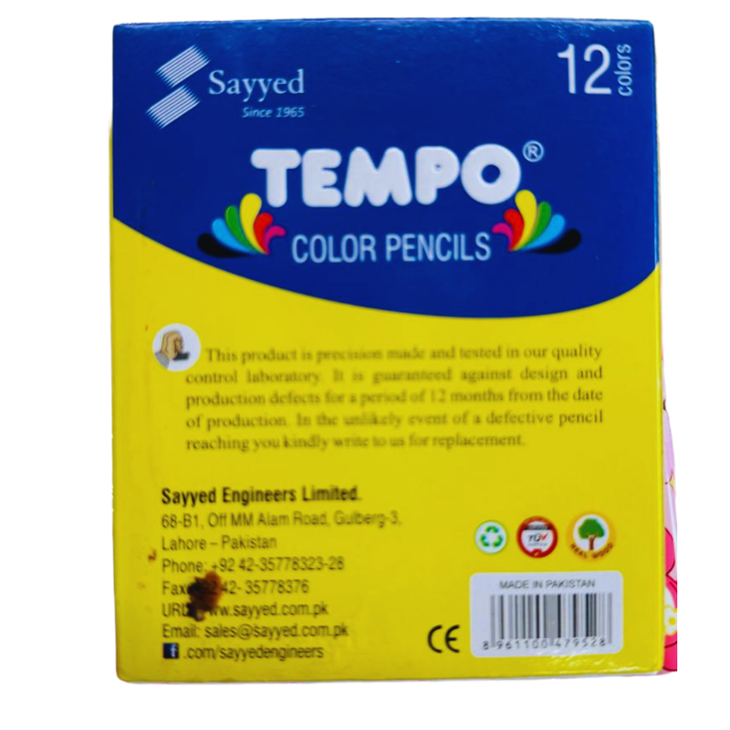 High Quality Crayon Tempo Set Erasable 12pcs Color Pencils