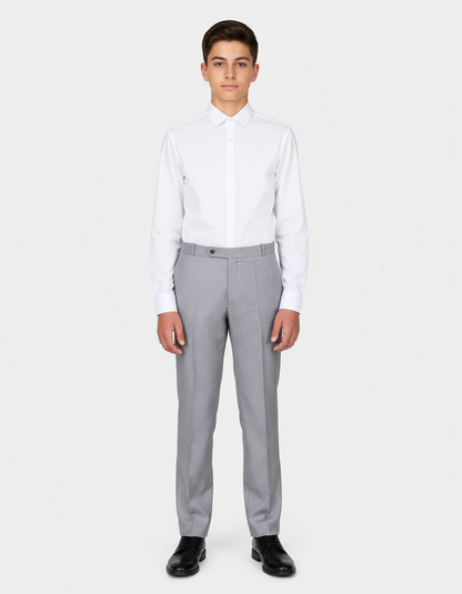 Silver Grey Flat Waist Pant