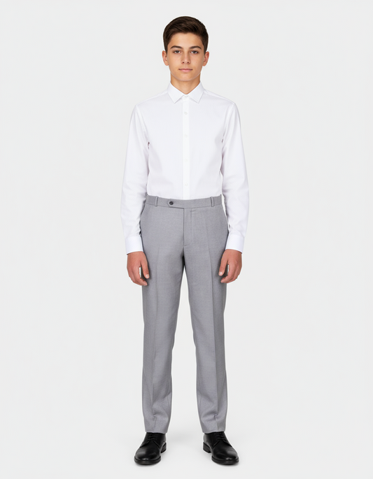 Silver Grey Flat Waist Pant