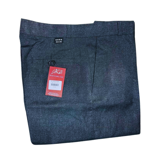 Charcoal Grey Flat Waist Pant