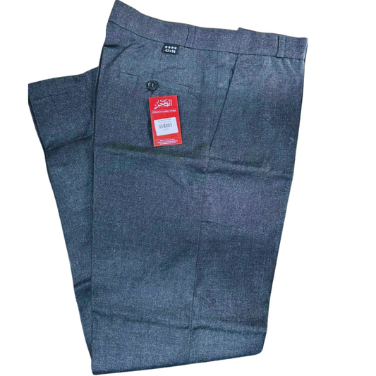 Charcoal Grey Flat Waist Pant