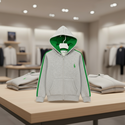 TCS C Sports Hoody with Green stripes