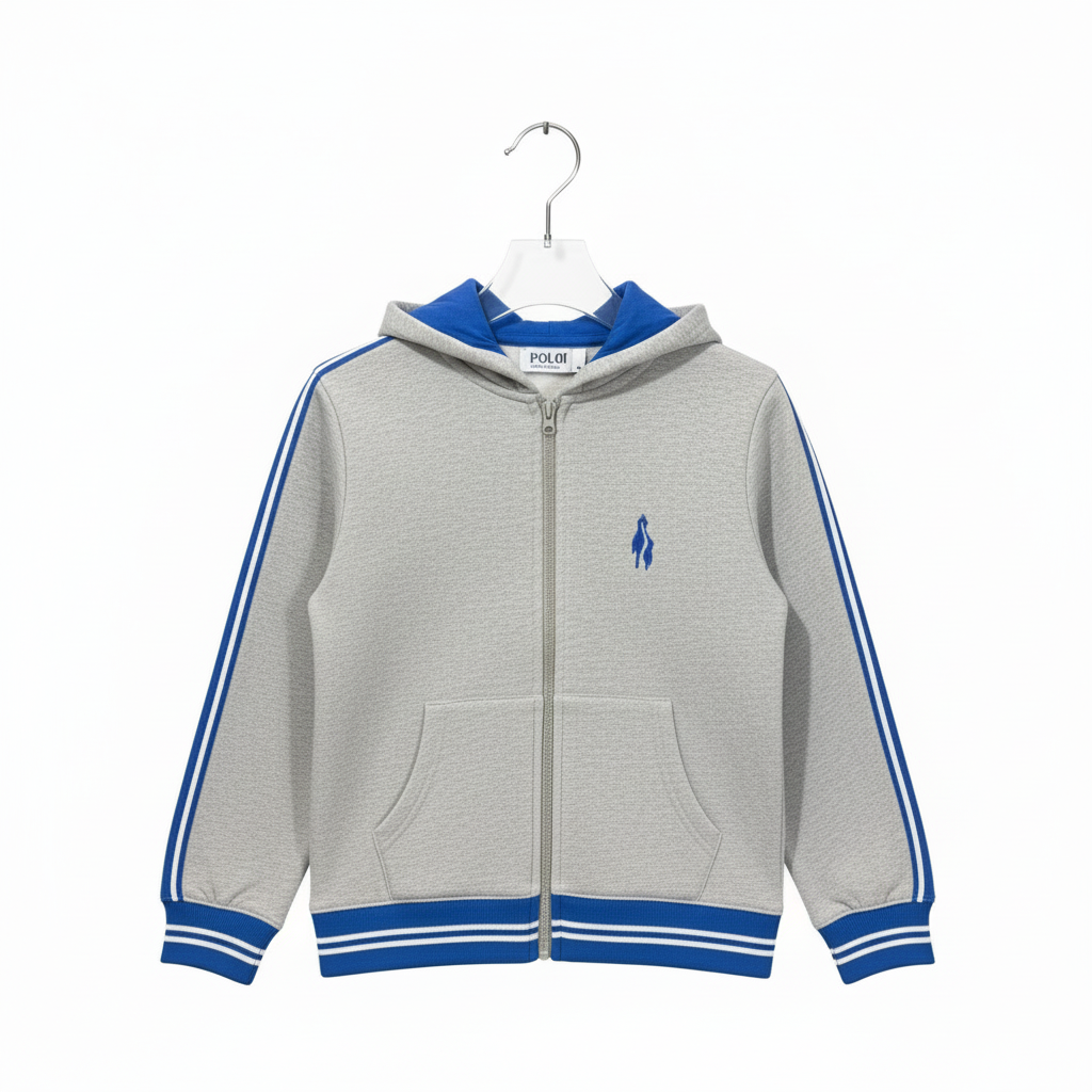 The City School Sports Hoody with Blue stripes