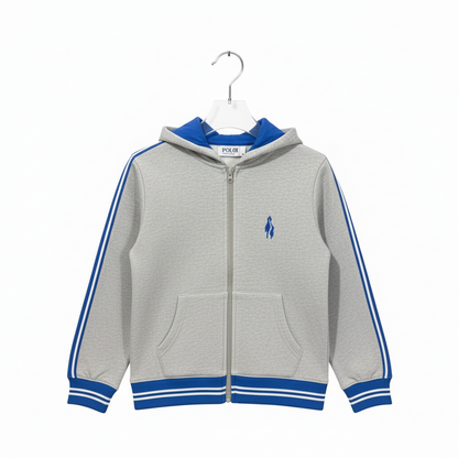 The City School Sports Hoody with Blue stripes