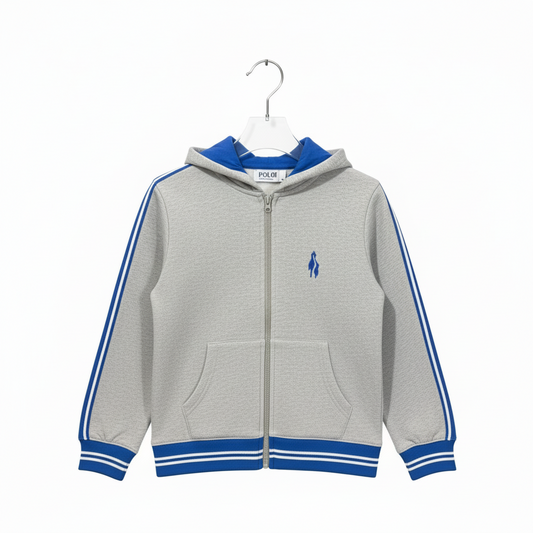 The City School Sports Hoody with Blue stripes