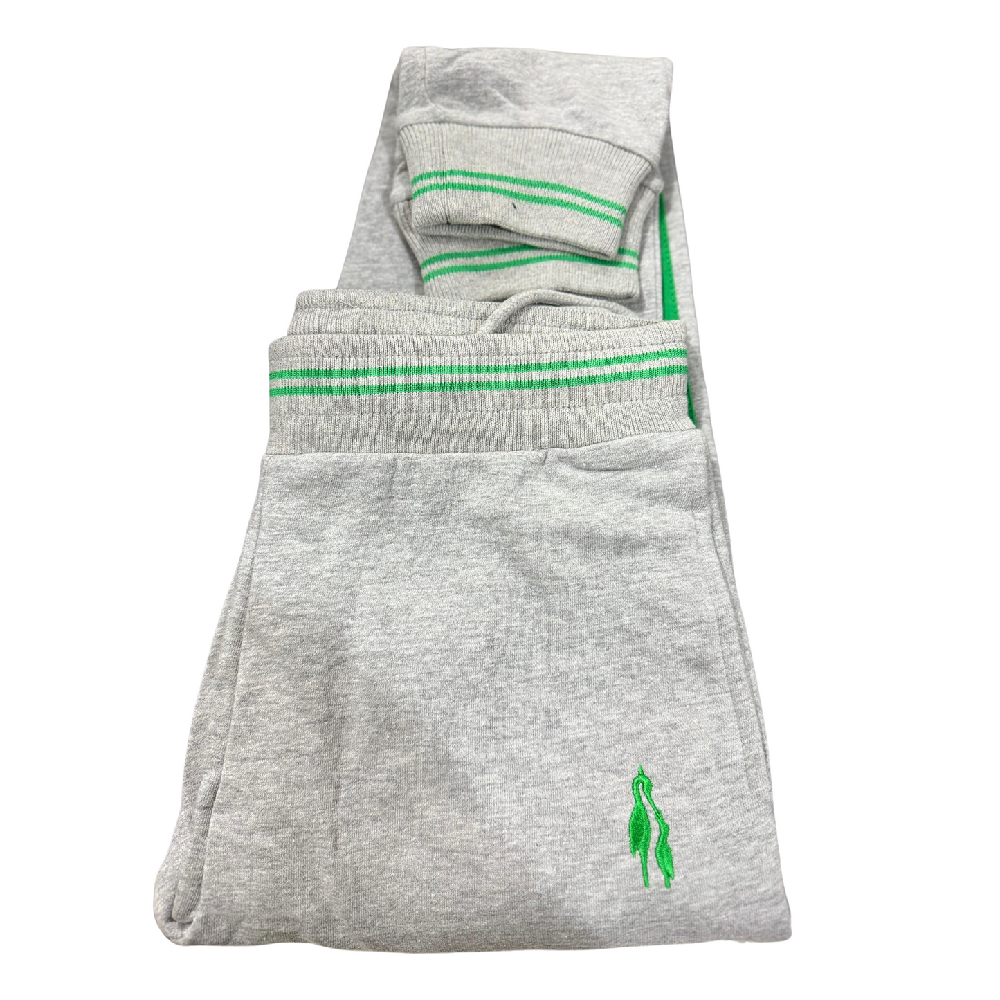 The City School Grey Sports Trouser with Green Strips