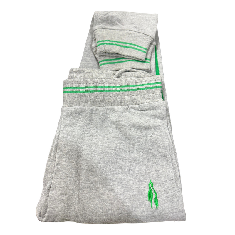 THE CITY SCHOOL GREY SPORTS TROUSER WITH GREEN STRIPS