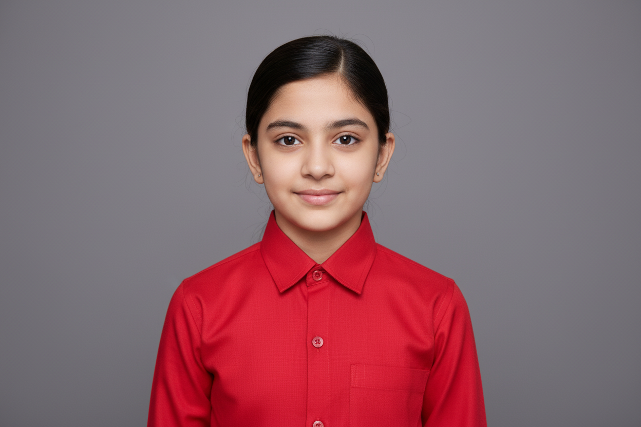 Red shirt with a collar on a gray background