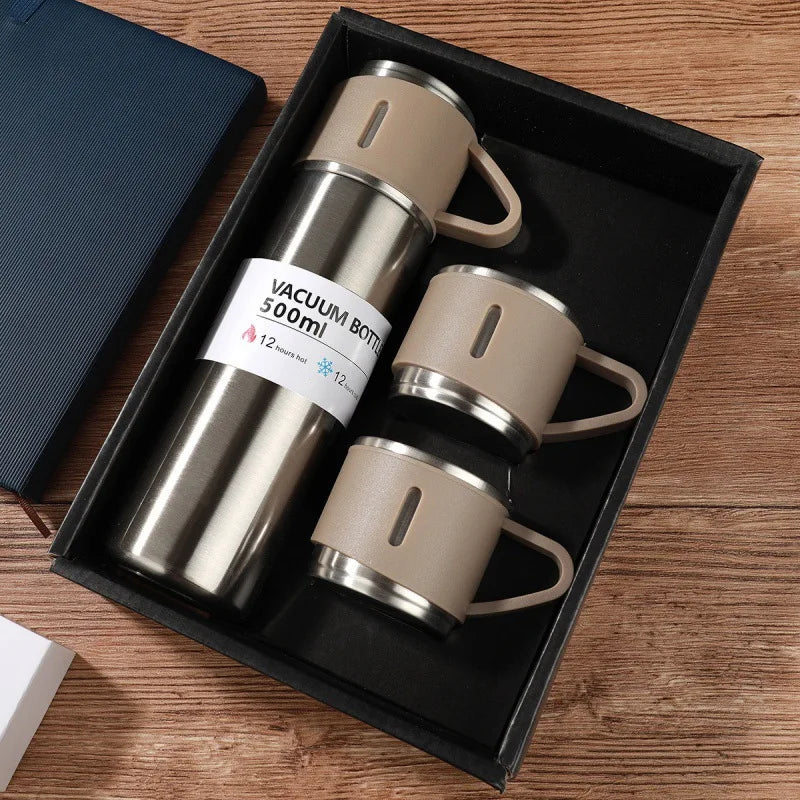 Hot & Cool Flask with Cups - Your Perfect Companion for Every Drink