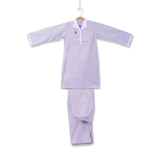 LGS Landmark Girls' Kameez Shalwar-Blue Check