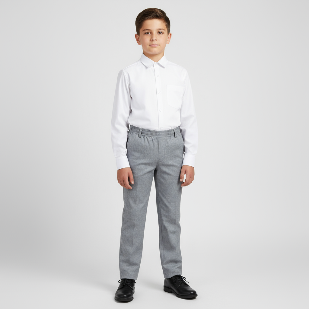 Silver Grey Elastic Waist Pant