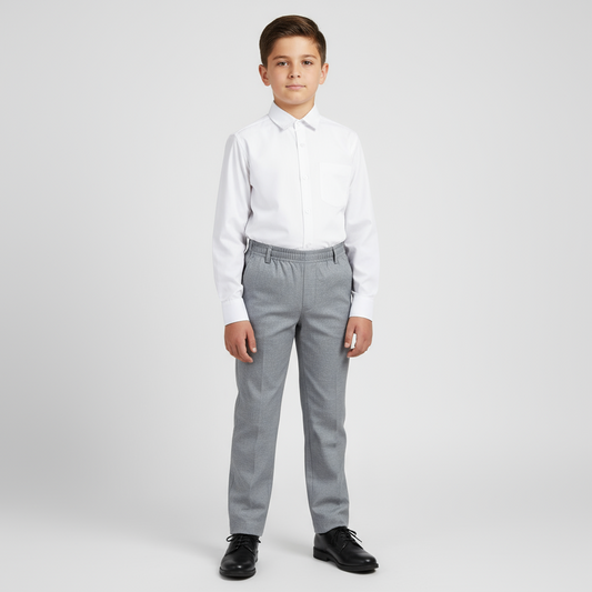 Silver Grey Elastic Waist Pant