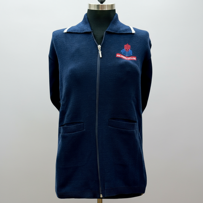 Navy blue zipper jersey with official Punjab College branding on the chest.
