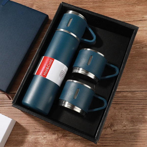 Hot & Cool Flask with Cups - Your Perfect Companion for Every Drink