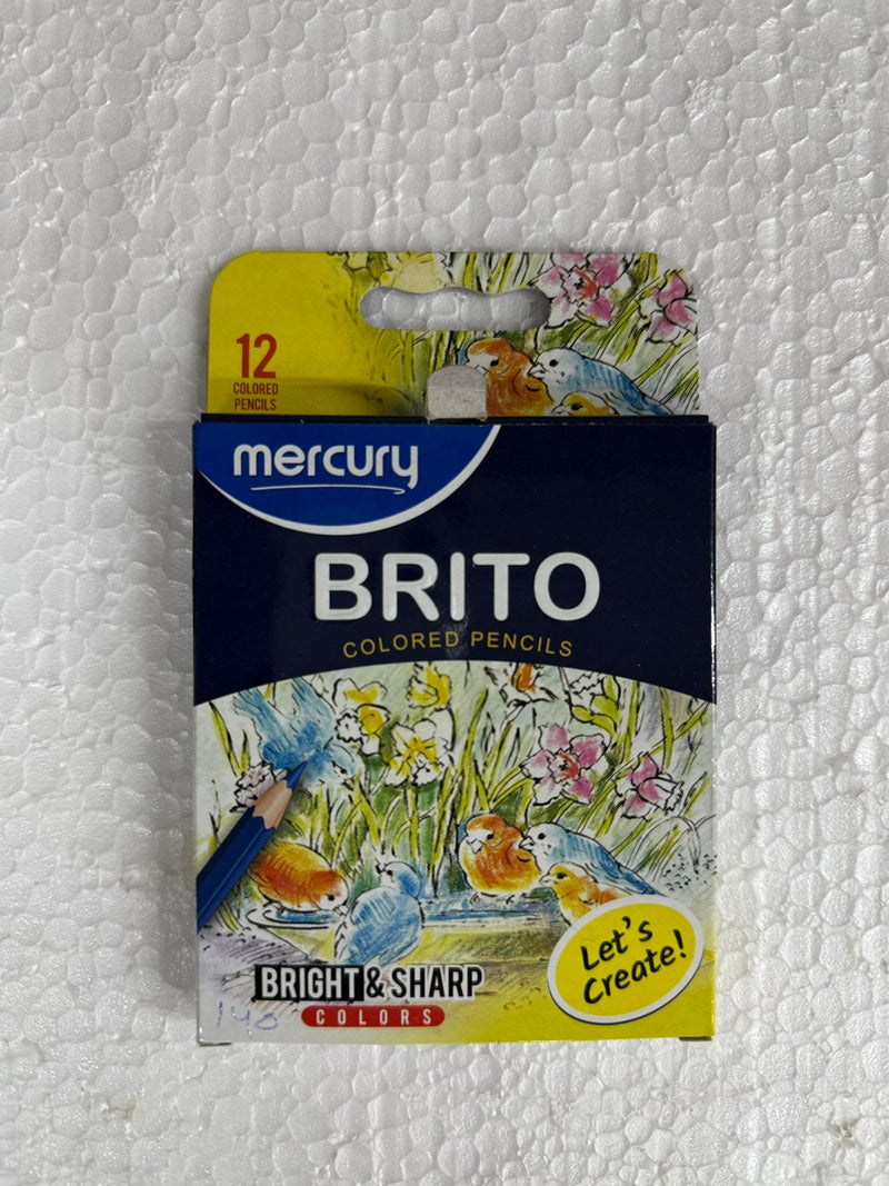 Mercury Brito Colored Pencil - 12 Colors - Vibrancy Meets Precision