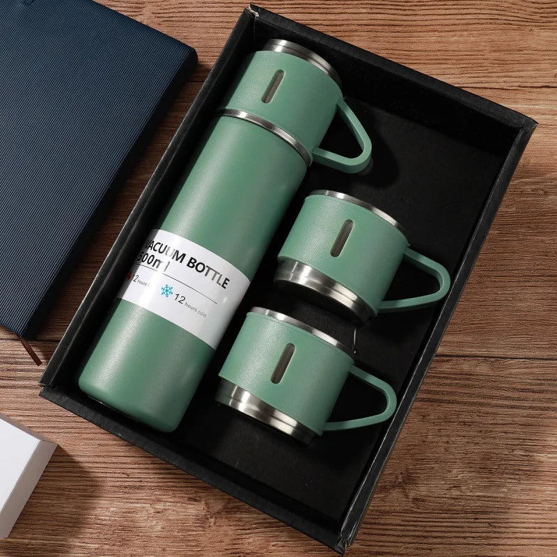 Hot & Cool Flask with Cups - Your Perfect Companion for Every Drink