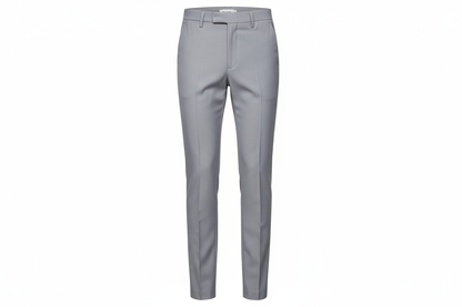 imagine a light grey full length slim fit school pant 