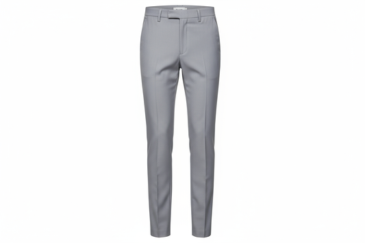 imagine a light grey full length slim fit school pant 