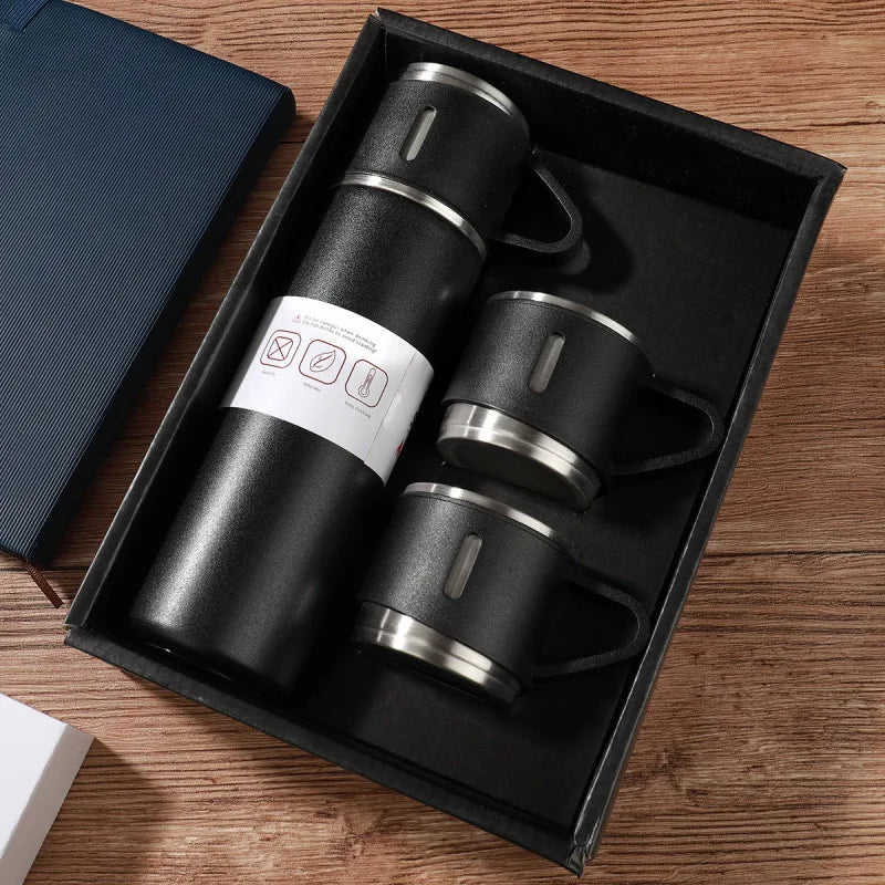 Hot & Cool Flask with Cups - Your Perfect Companion for Every Drink